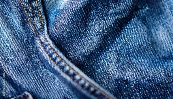 Fototapeta Denim jeans texture. Canvas denim texture. Blue jeans texture for any background. studio shot; focus blur effect
