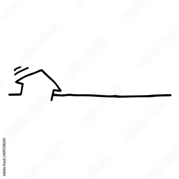 Obraz 地盤沈下で沈む家