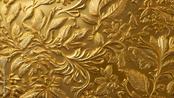 Obraz Realistic Of Rough Texture of Golden Plate Surface