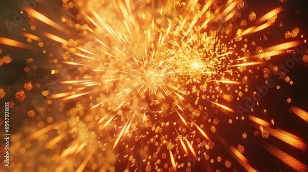 Obraz Explosive pyrotechnic fireworks display for aesthetic enjoyment