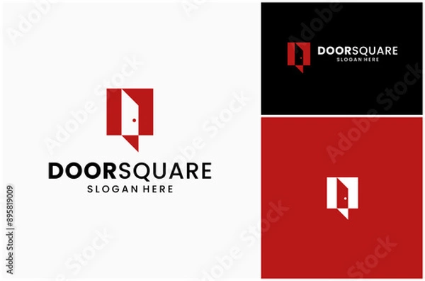 Fototapeta Door Room Interior Architecture Indoor Square Frame Simple Vector Logo Design Illustration