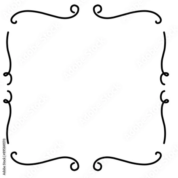 Obraz Vintage frame set. Retro rectangle black line flourish border. Abstract design graphic element. Ornate floral elegant pattern template for wedding invitation card, premium festive banner, luxury menu
