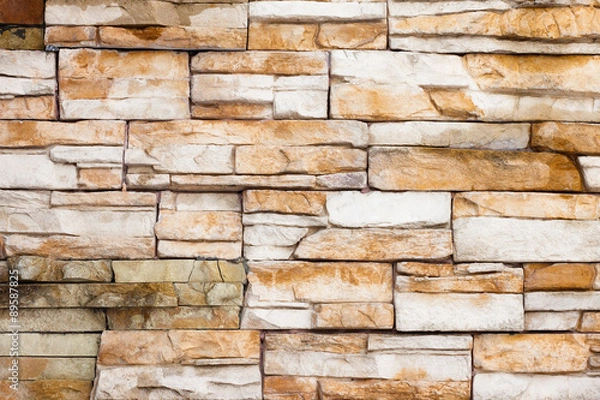 Obraz External brown stone wall background