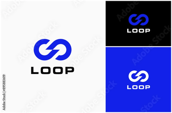 Fototapeta Infinity Loop Infinite Mobius Technology Abstract Modern Vector Logo Design Illustration