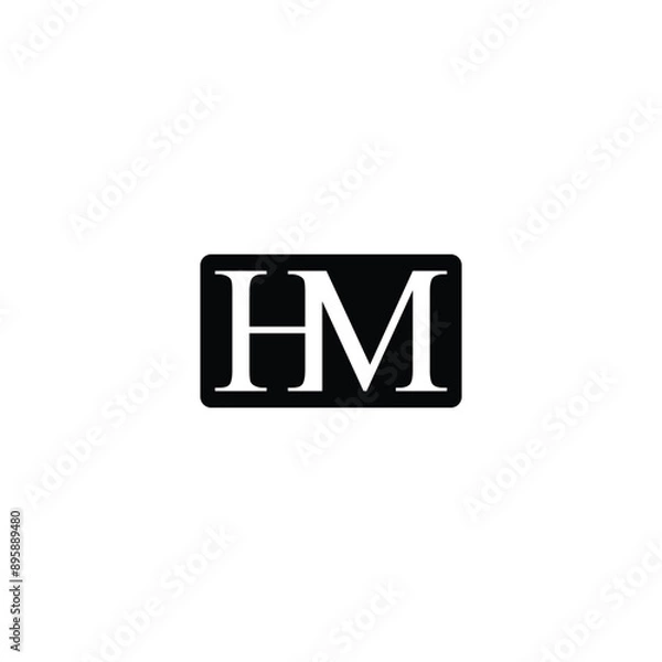 Fototapeta alphabet Letters HM, MH ,  Initials Logo Monogram. letter H and M concept ready to use