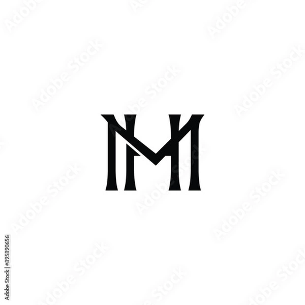 Fototapeta alphabet Letters HM, MH ,  Initials Logo Monogram. letter H and M concept ready to use