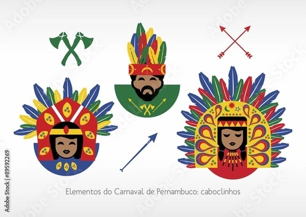 Obraz Elementos do Carnaval de Pernambuco: Caboclinhos