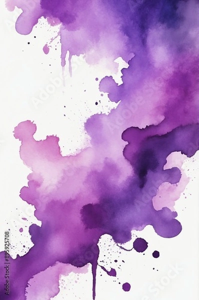 Fototapeta purple theme color abstract gradient painting watercolor illustration design copy space