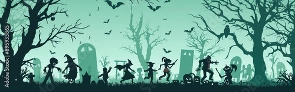 Obraz Happy Halloween Children dressed in Halloween