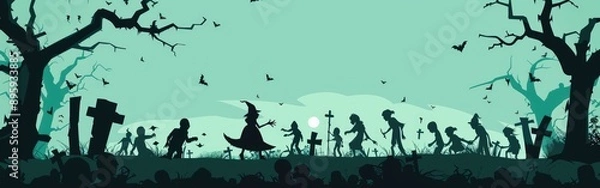 Obraz Happy Halloween Children dressed in Halloween