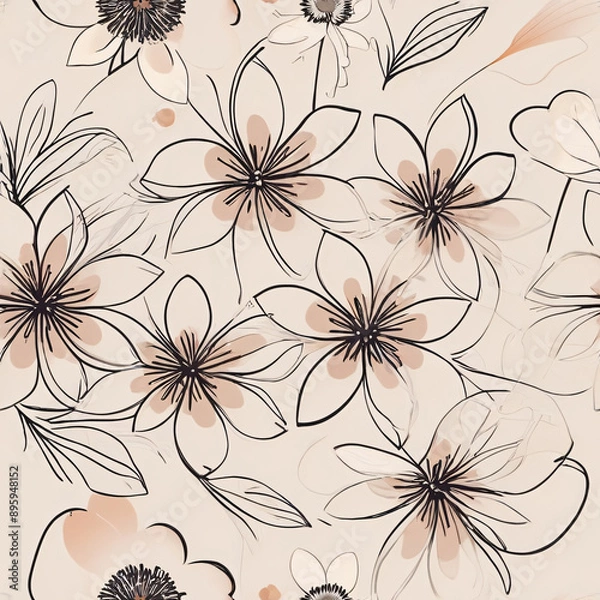 Obraz Seamless floral pattern for textile