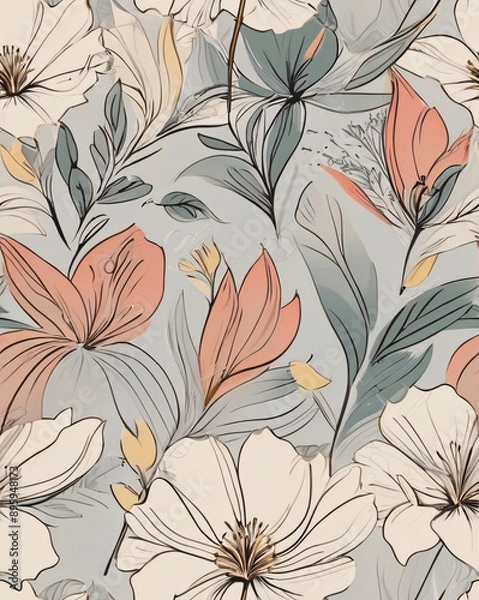 Obraz Seamless floral pattern for textile