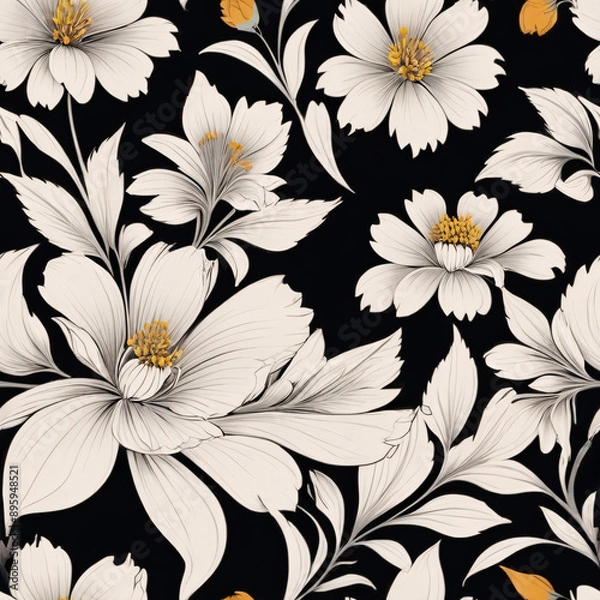 Obraz Seamless floral pattern for textile
