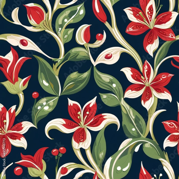 Obraz Seamless floral pattern for textile