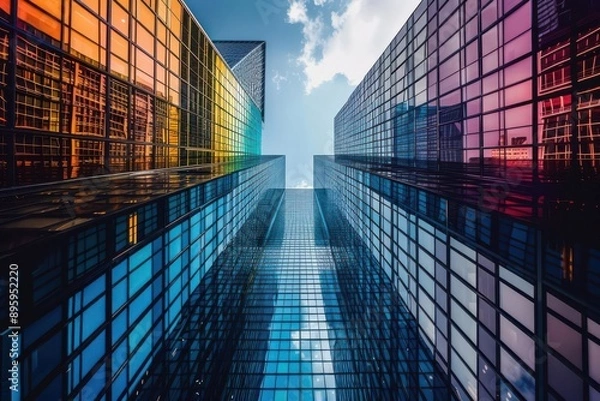 Fototapeta LGBTQ advisors analyzing securities and equity funds, dynamic workspace, focused and collaborative atmosphere