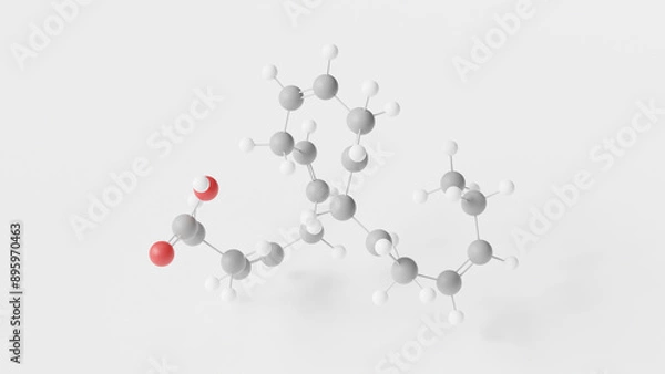 Fototapeta docosahexaenoic acid molecule 3d, molecular structure, ball and stick model, structural chemical formula omega-3 fatty acid
