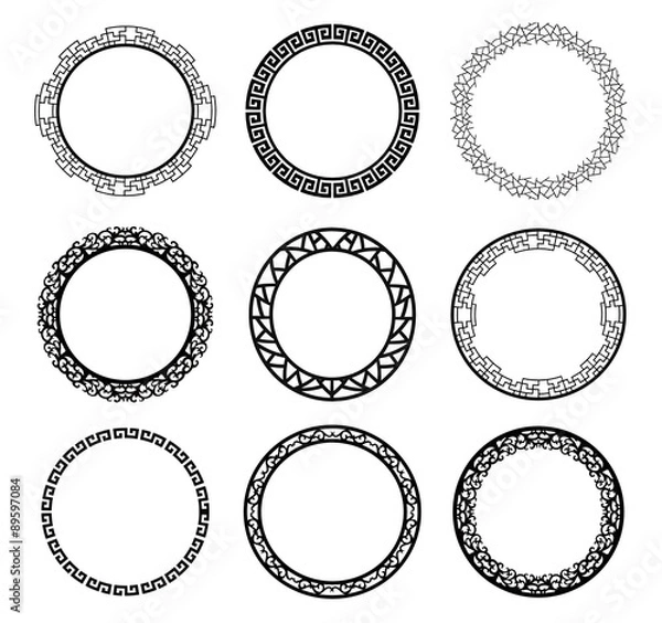 Fototapeta vector circle frame set