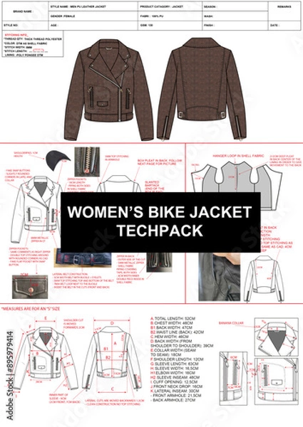 Obraz WOMEN BIKER JACKET TECH PACK