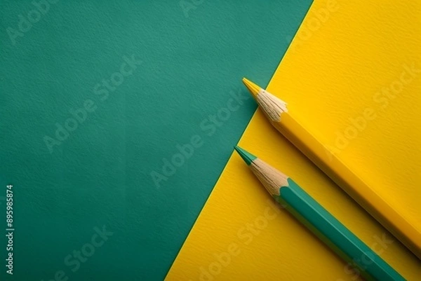 Fototapeta Vibrant Colored Pencils on Bold Backgrounds