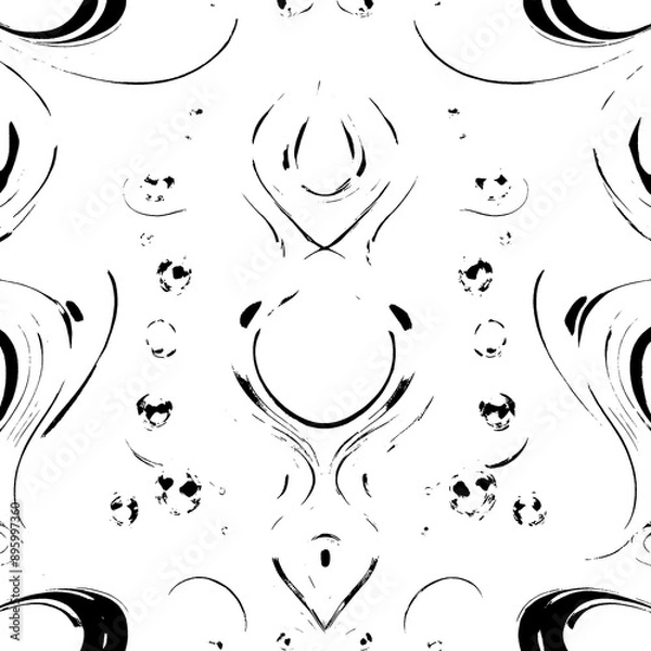 Obraz Chic Onyx Patterns on Pristine White Background