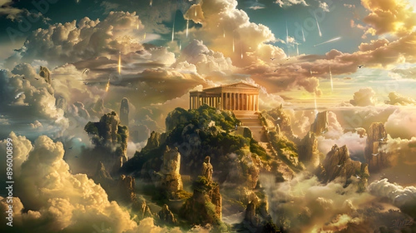 Fototapeta Serenity of Olympus Gods in Elysian Artwork mythology olympus gods
