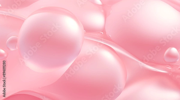 Fototapeta Pink Bubble Background with Colorful Spheres