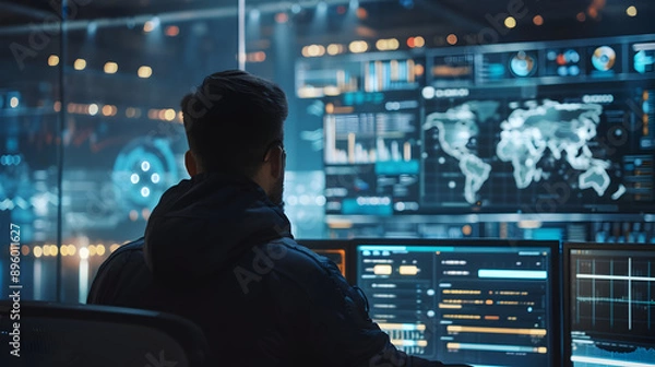 Fototapeta Cybersecurity Frontier: AI-Powered Threat Detection, Pioneer AI-driven cybersecurity solutions, safeguarding businesses and individuals against evolving risks