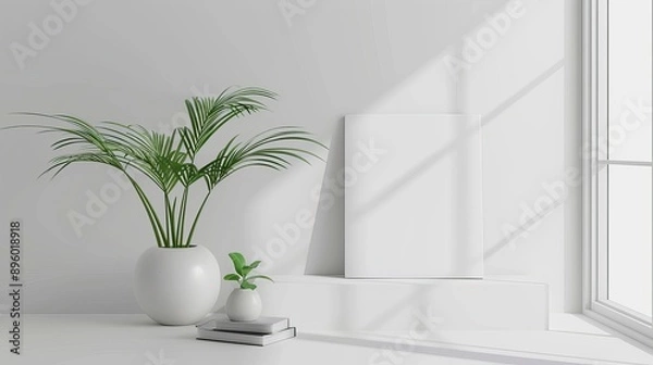 Fototapeta blank page 3D mockup , elegant 3D mockup , 3D mockup template , blank page 3D mockup for branding , elegant 3D mockup template for designers