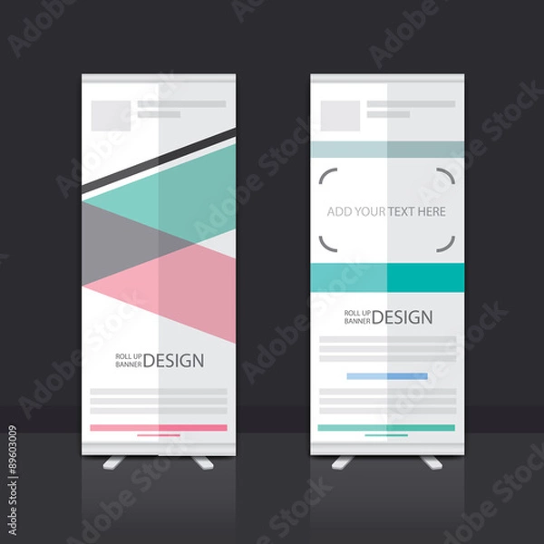 Fototapeta Roll up banner stand vector design.
