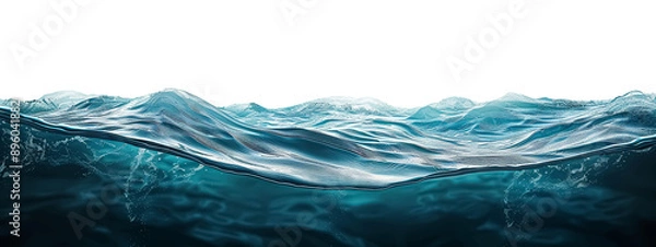 Obraz Ocean underwater with waves png isolated on a transparent background