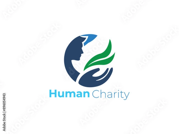 Obraz Human charity logo template design