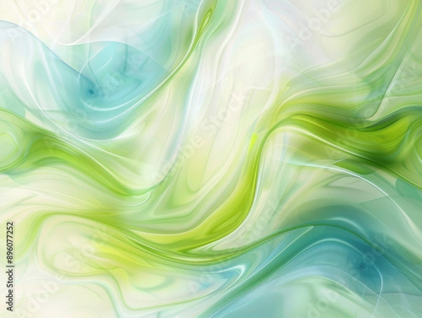Fototapeta Bright Green and Blue Abstract Background, Generative AI Illustration
