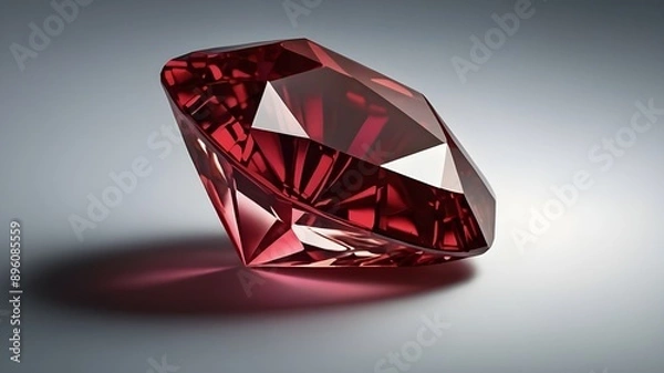 Fototapeta red diamond on white background