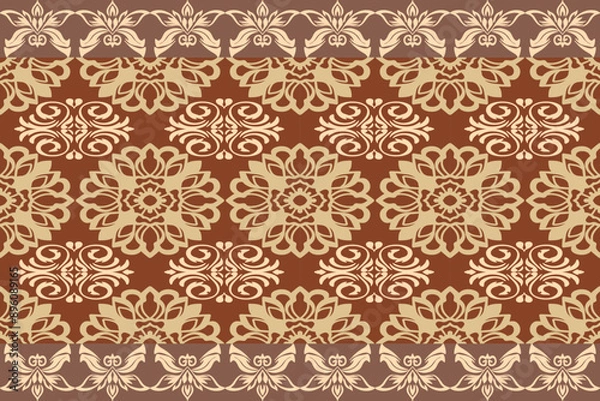 Fototapeta Brown Native American  pattern design for background or wallpaper and clothing 