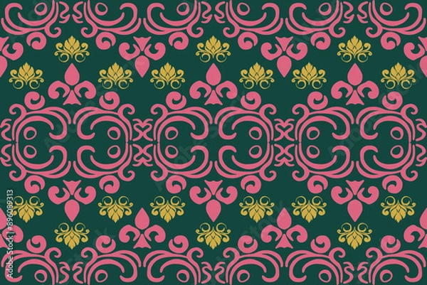 Fototapeta Reddish brown Native American  pattern design for background or wallpaper and clothing .