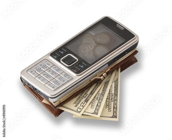 Obraz Cellular telephone as a purse for payment