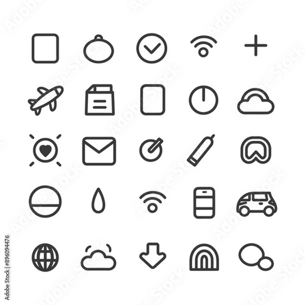 Fototapeta minimalist line art icon like collection set logo symbol