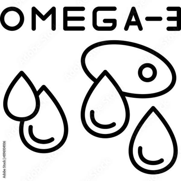 Fototapeta Omega-3 Fatty Acids Icon
