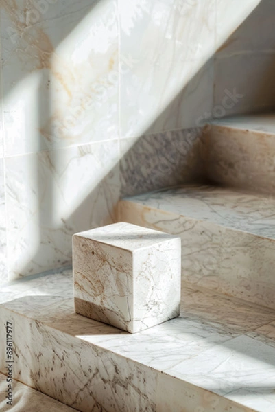 Fototapeta Abstract marble background with podium for product representation 