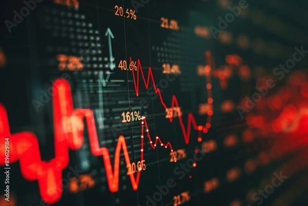 Obraz stock market graph