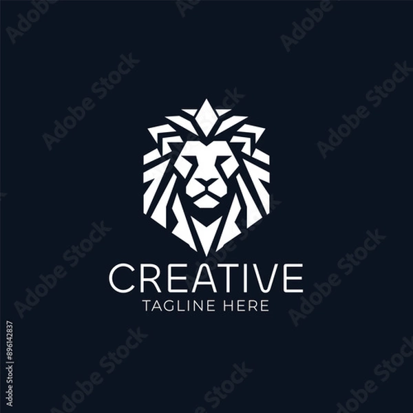 Obraz Lion head geometric vector logo design	