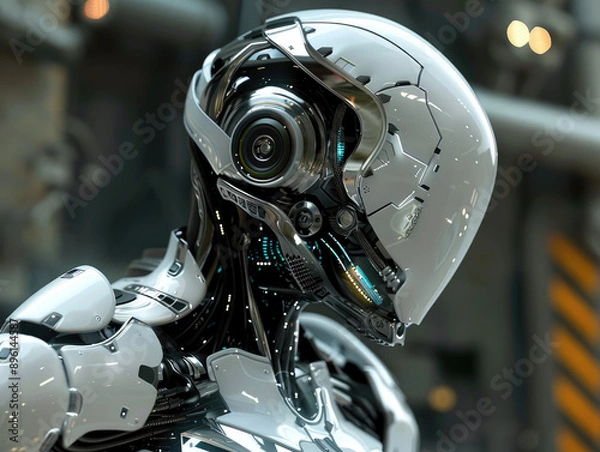 Fototapeta Cybernetic Enhancements: Futuristic High-Tech Integration Illustrated