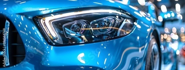 Fototapeta Sleek and Modern. Dynamic Blue Car Design