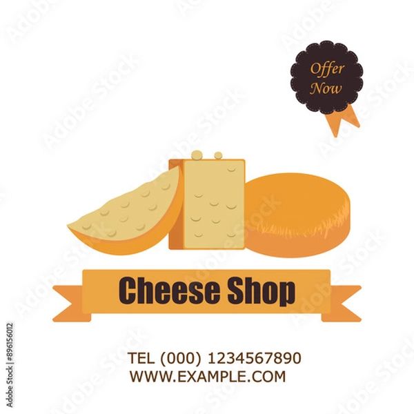 Fototapeta Cheese heads and text on an isolated background