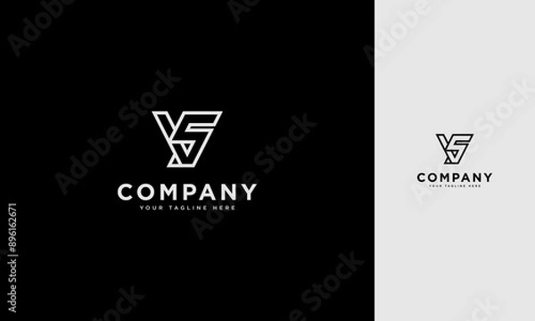 Fototapeta Initial Letters VS, SV, V, S, Abstract Logo Monogram