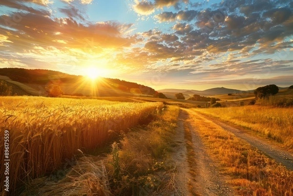 Obraz sunset in the field