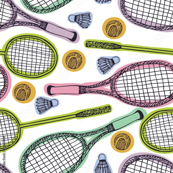 Obraz Badminton and tennis pattern