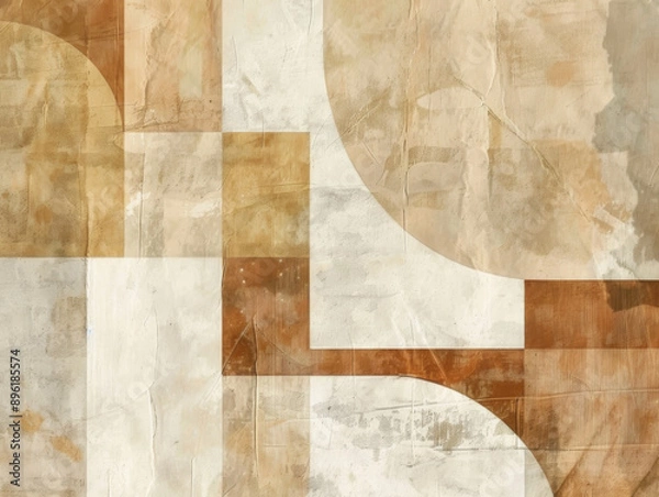 Fototapeta Geometric Tan Background, Generative AI Illustration