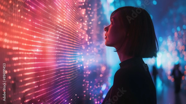 Obraz An AI-driven art installation interacts with its audience.