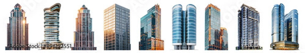 Obraz Modern office building png cut out element set